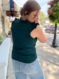 Ruffle Seafoam Sleeveless Top