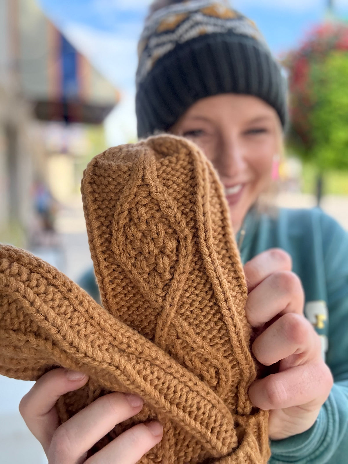 Camel Knit Mittens