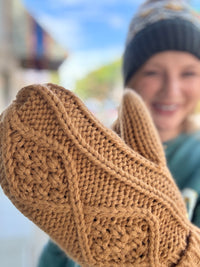 Camel Knit Mittens