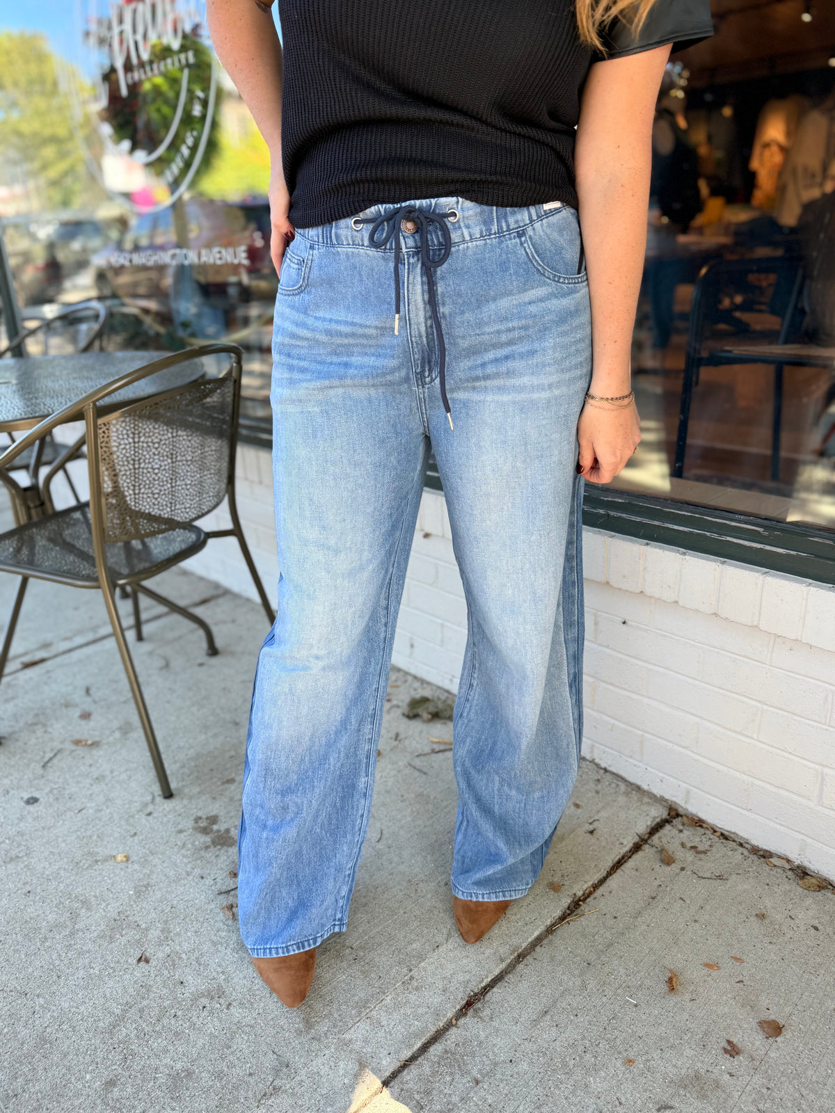 Light Wash Elastic Waist JB Jeans