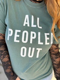 All Peopled Out Graphic Tee - Teal