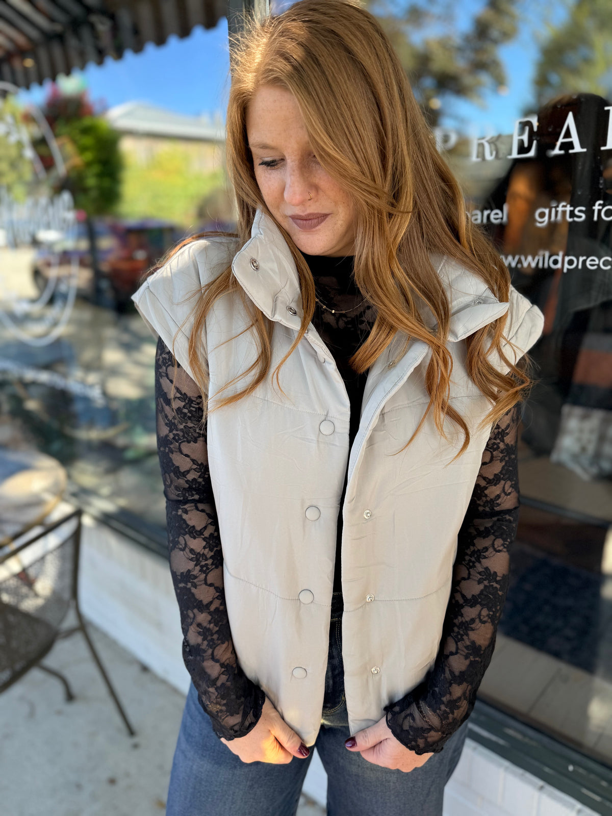 Cement Puffer Vest