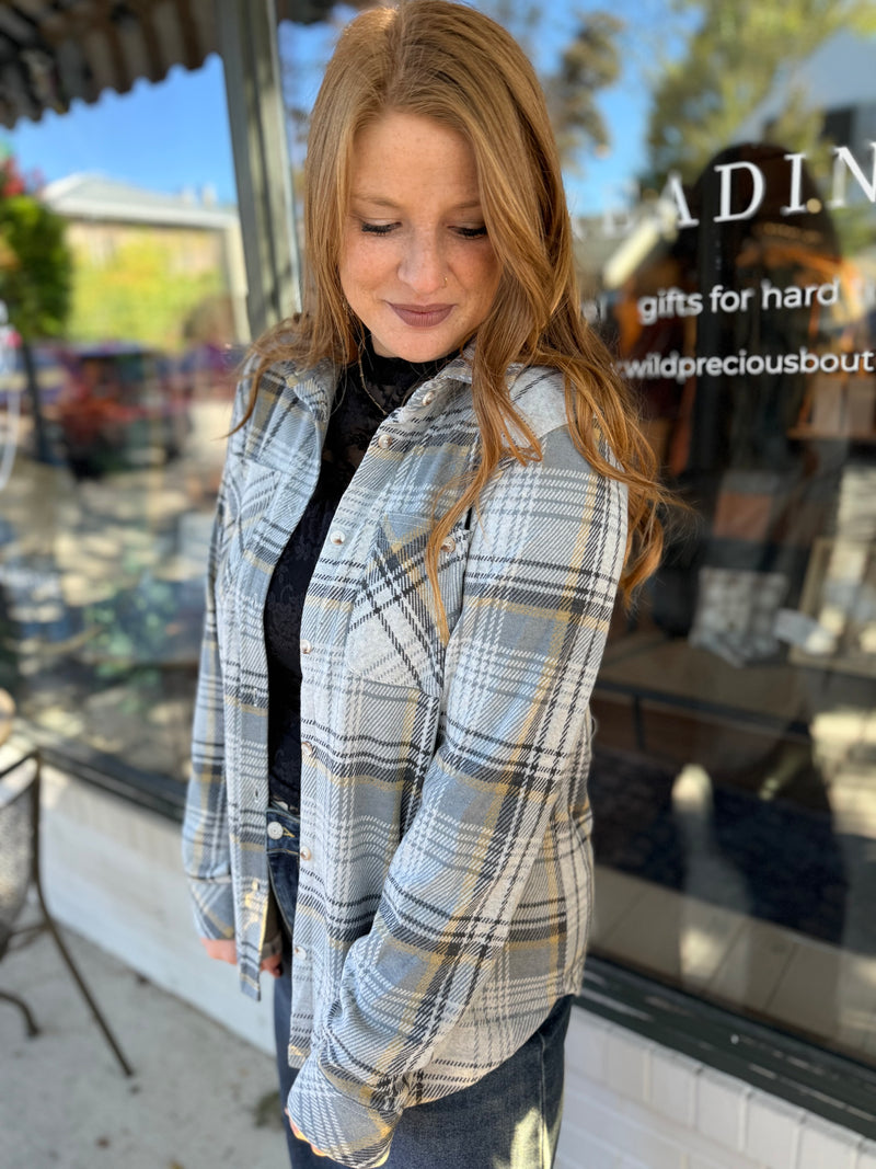 Charcoal & Mustard Shacket