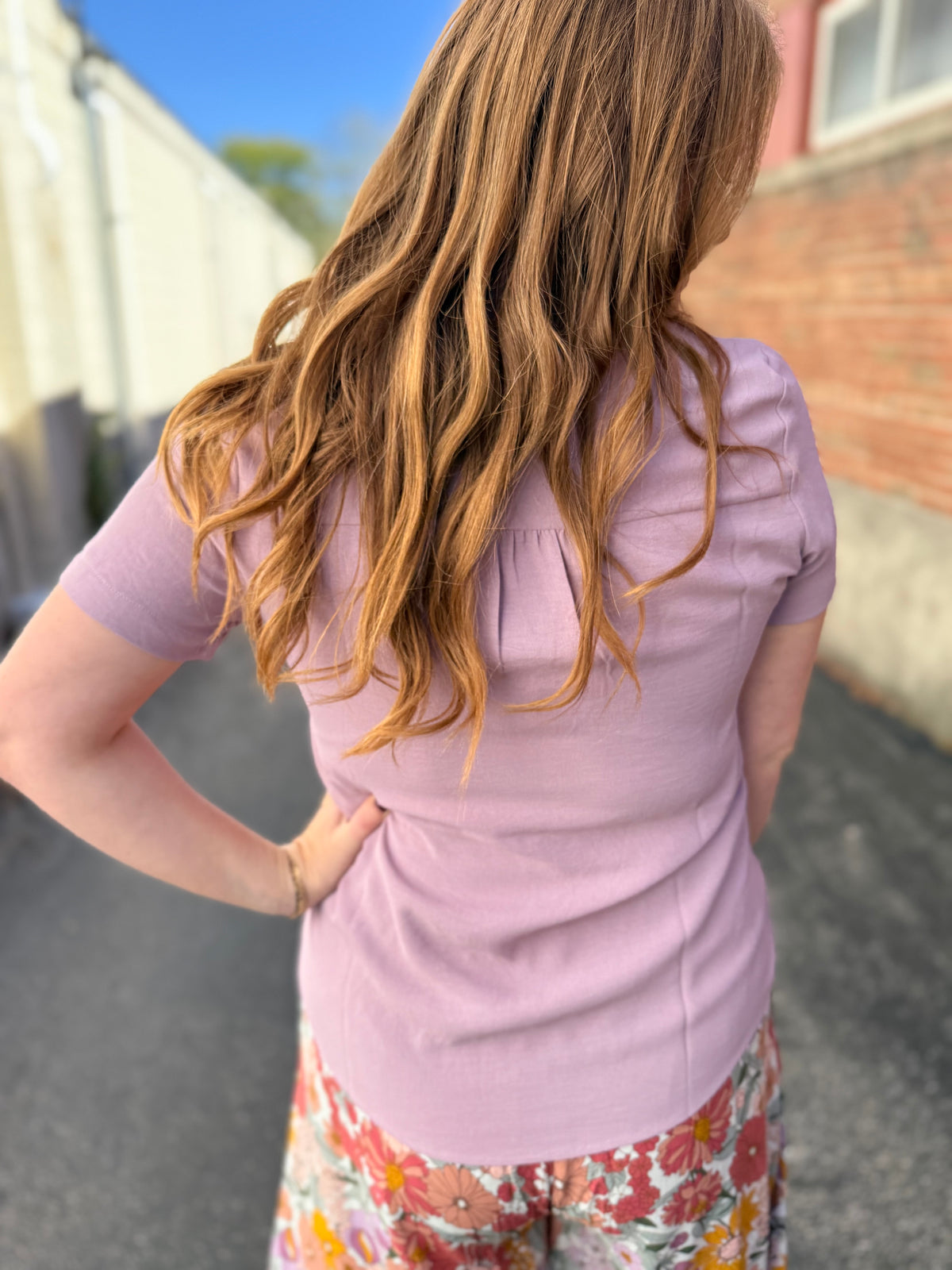 Lilac Gray Blouse Top