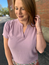 Lilac Gray Blouse Top