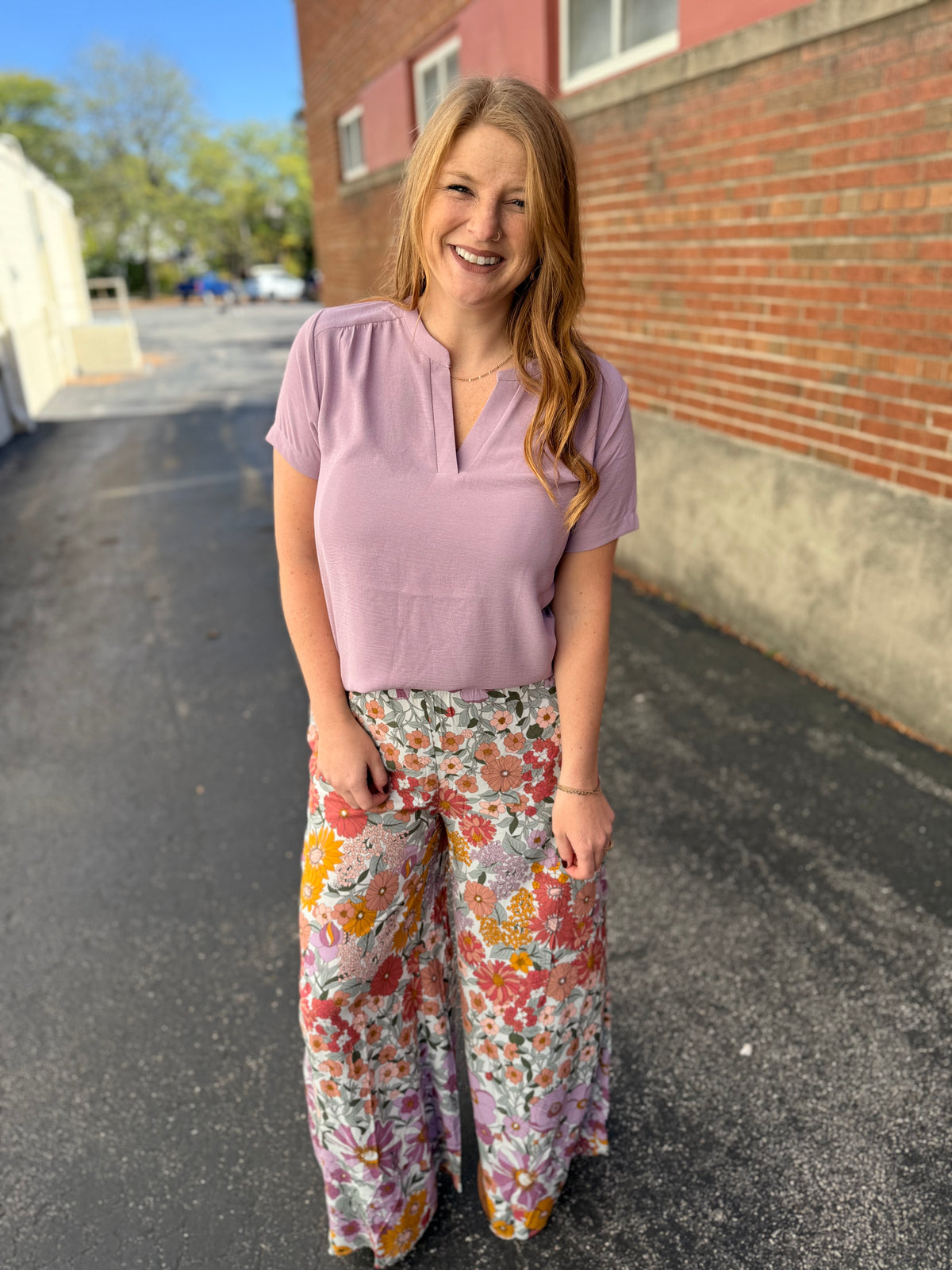 Boho Floral Wide Leg Pants