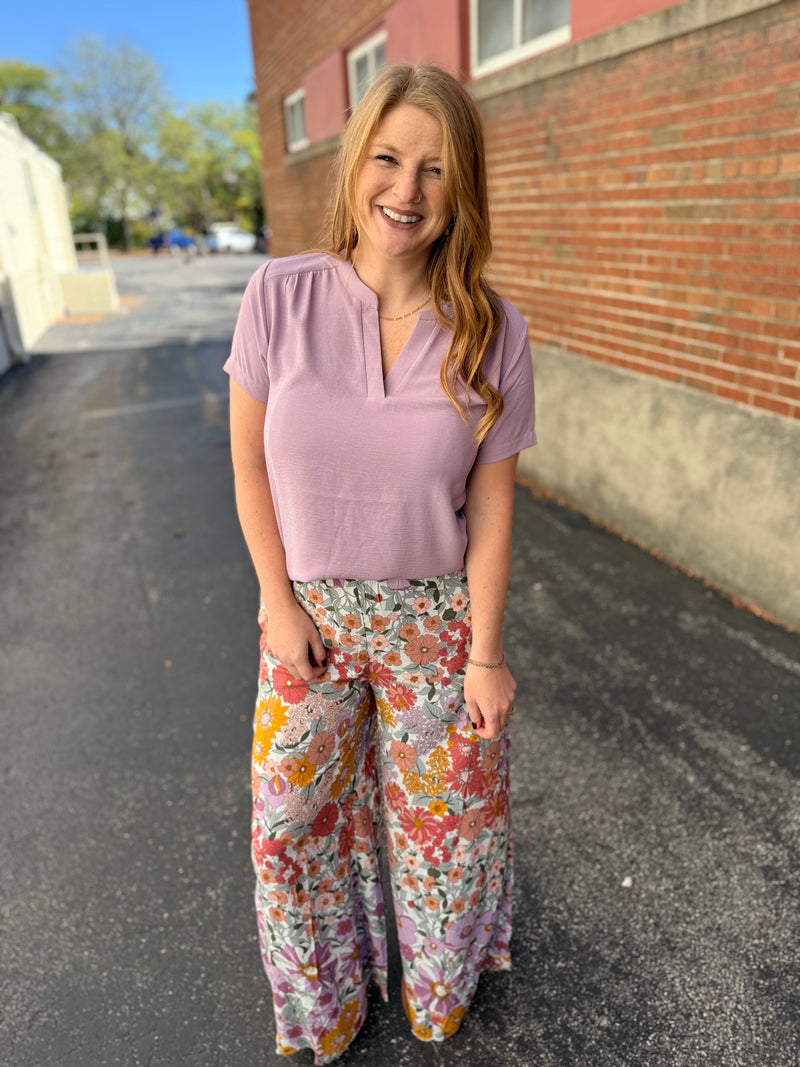 Lilac Gray Blouse Top