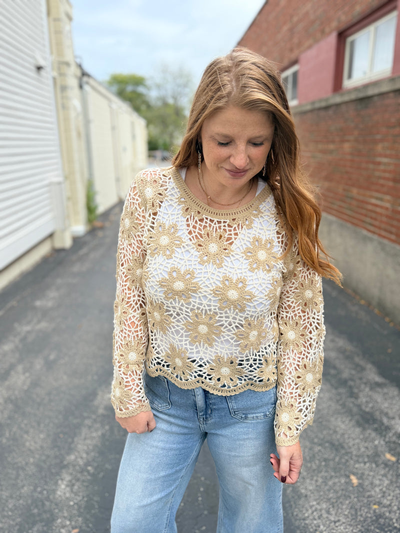Golden Crochet Top