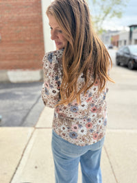 Pastel Floral Ruffle Top