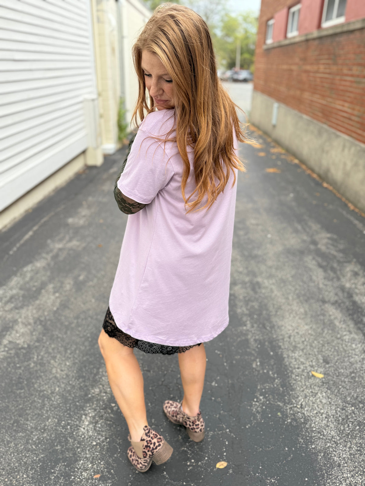 Bloom With Grace Lavender Graphic Tunic