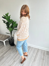 Chevron Cream Cardigan