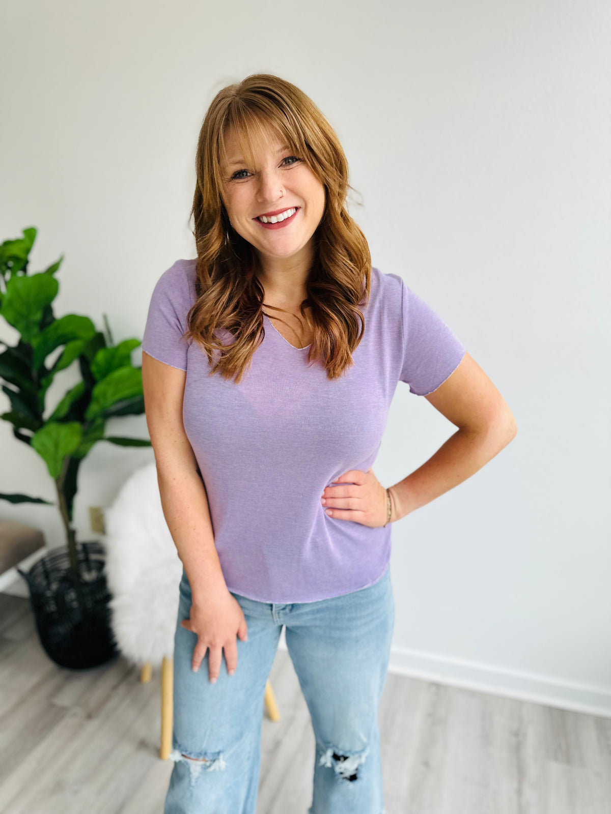 Lavender Dazzle Short Sleeve Top