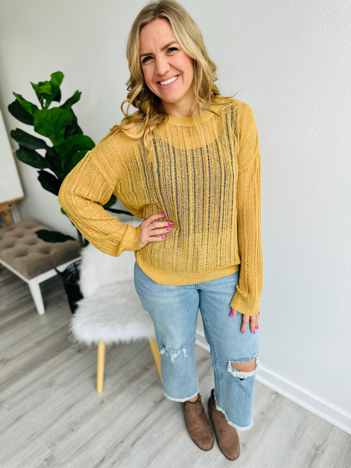 Soft Goldenrod Lightweight Sweater