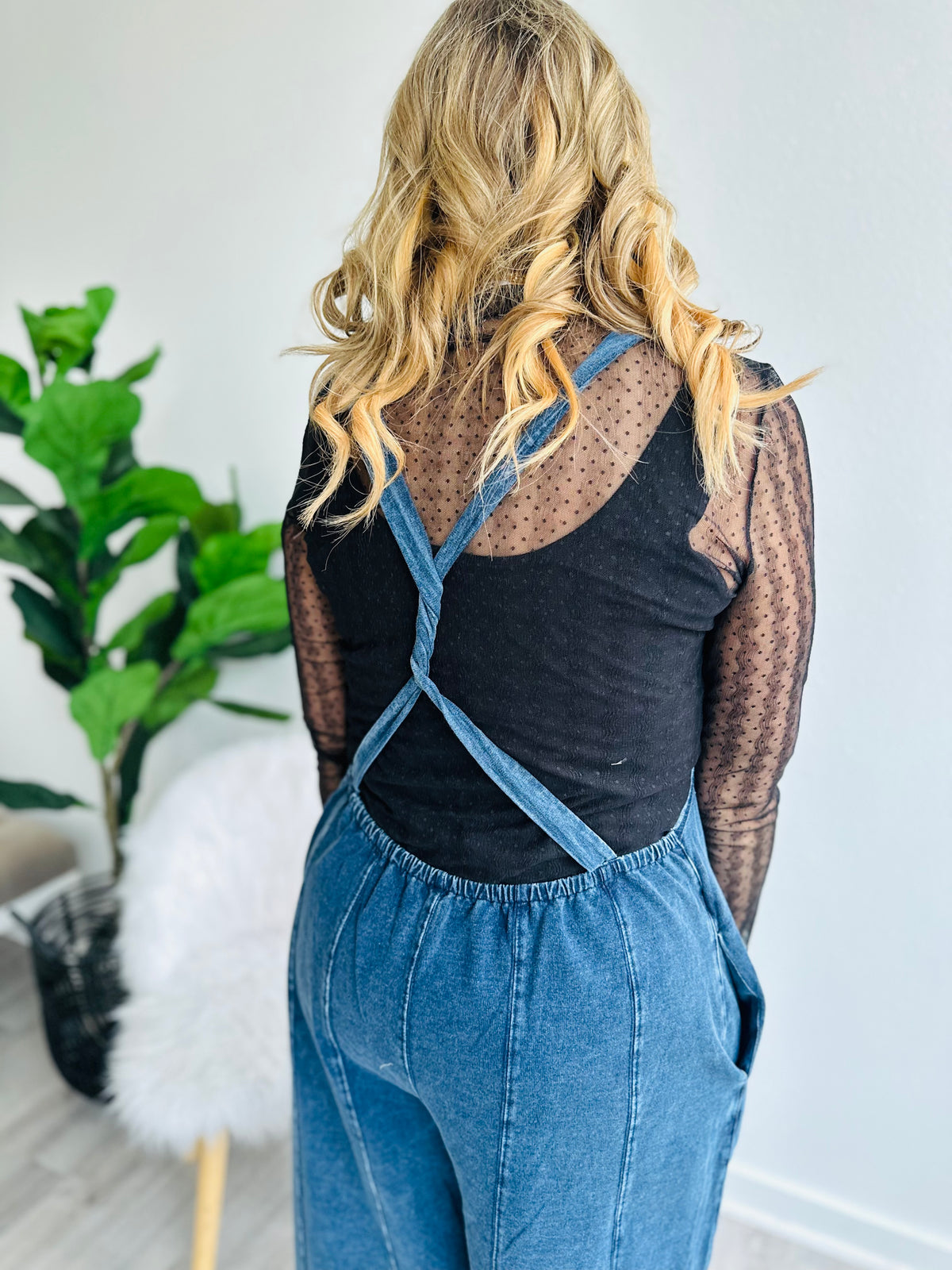 Mineral Wash Wide Leg Jumpsuit