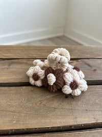 Floral Knit Hair Claw Clip