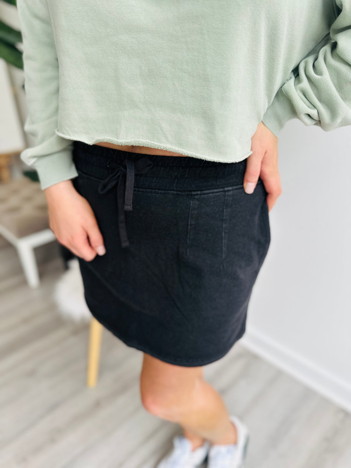 Soft Denim Everyday Skort - Black