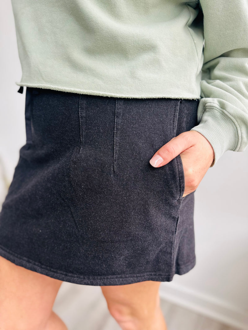 Soft Denim Everyday Skort - Black