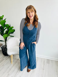 Mineral Wash Wide Leg Jumpsuit