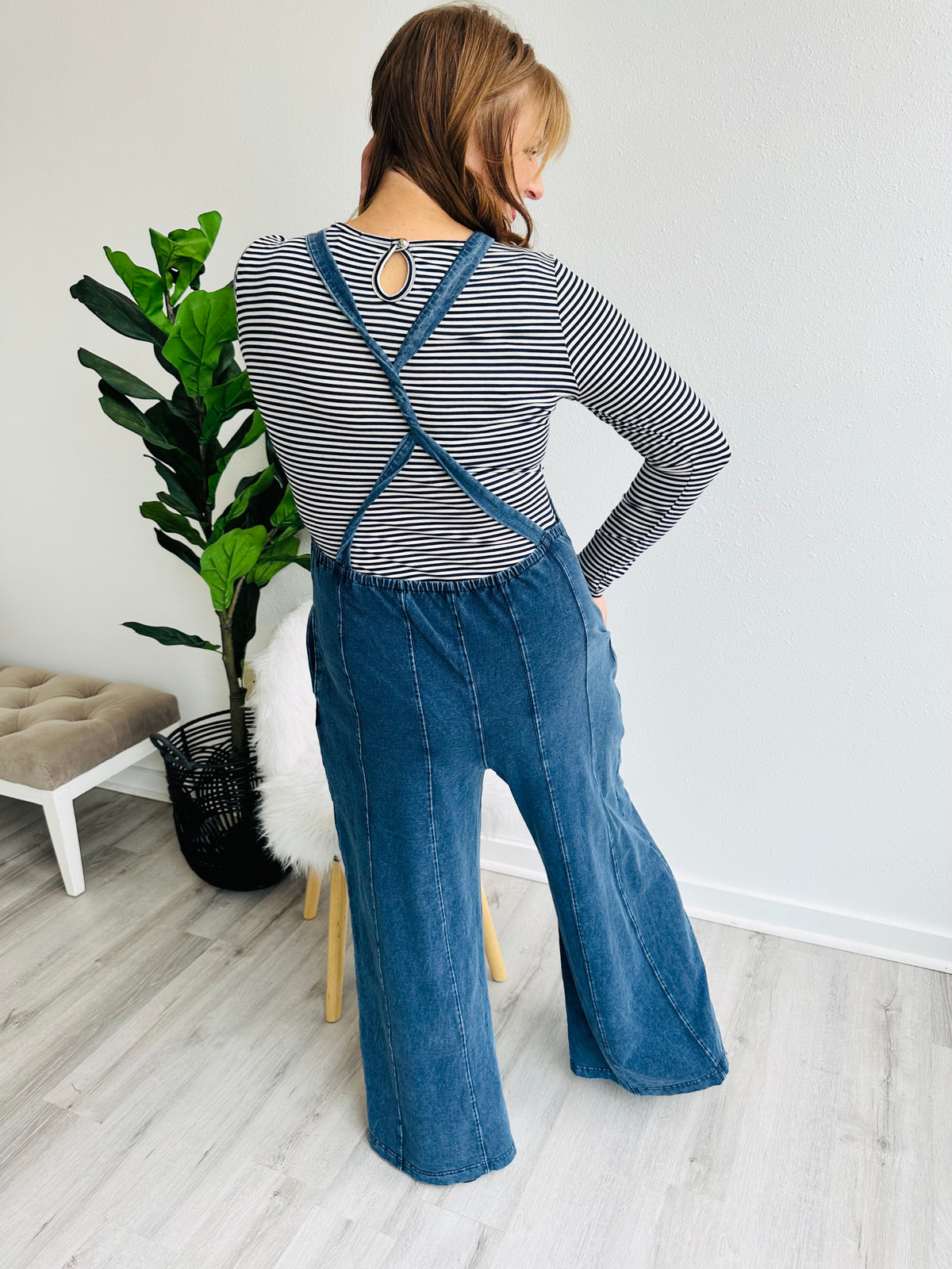 Mineral Wash Wide Leg Jumpsuit