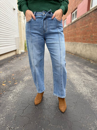 Barrel High Rise Wide Leg Jeans