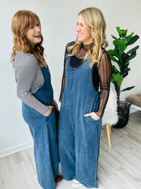 Mineral Wash Wide Leg Jumpsuit