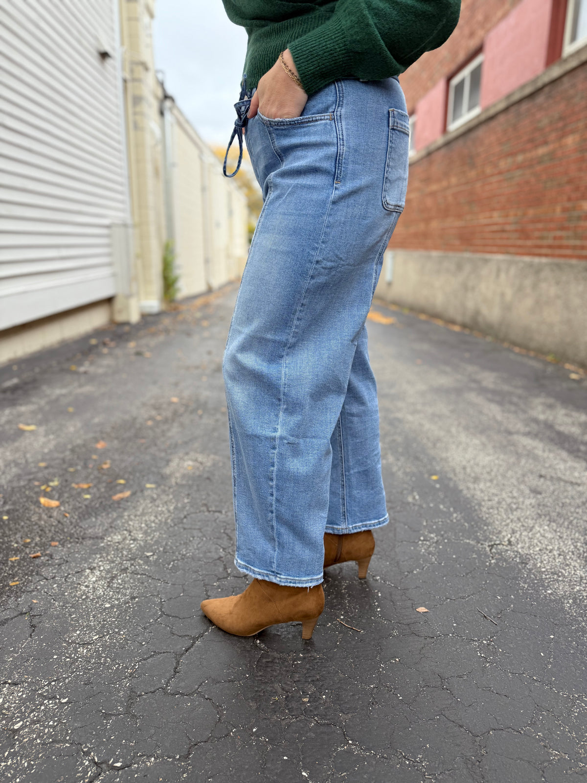 Barrel High Rise Wide Leg Jeans