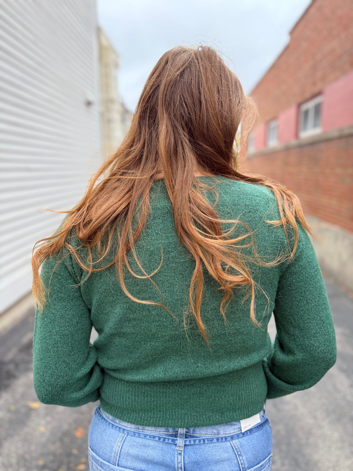 Cozy Wrap Sweater - Dark Green