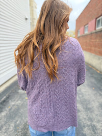 Purple Cozy Pocket Cardigan