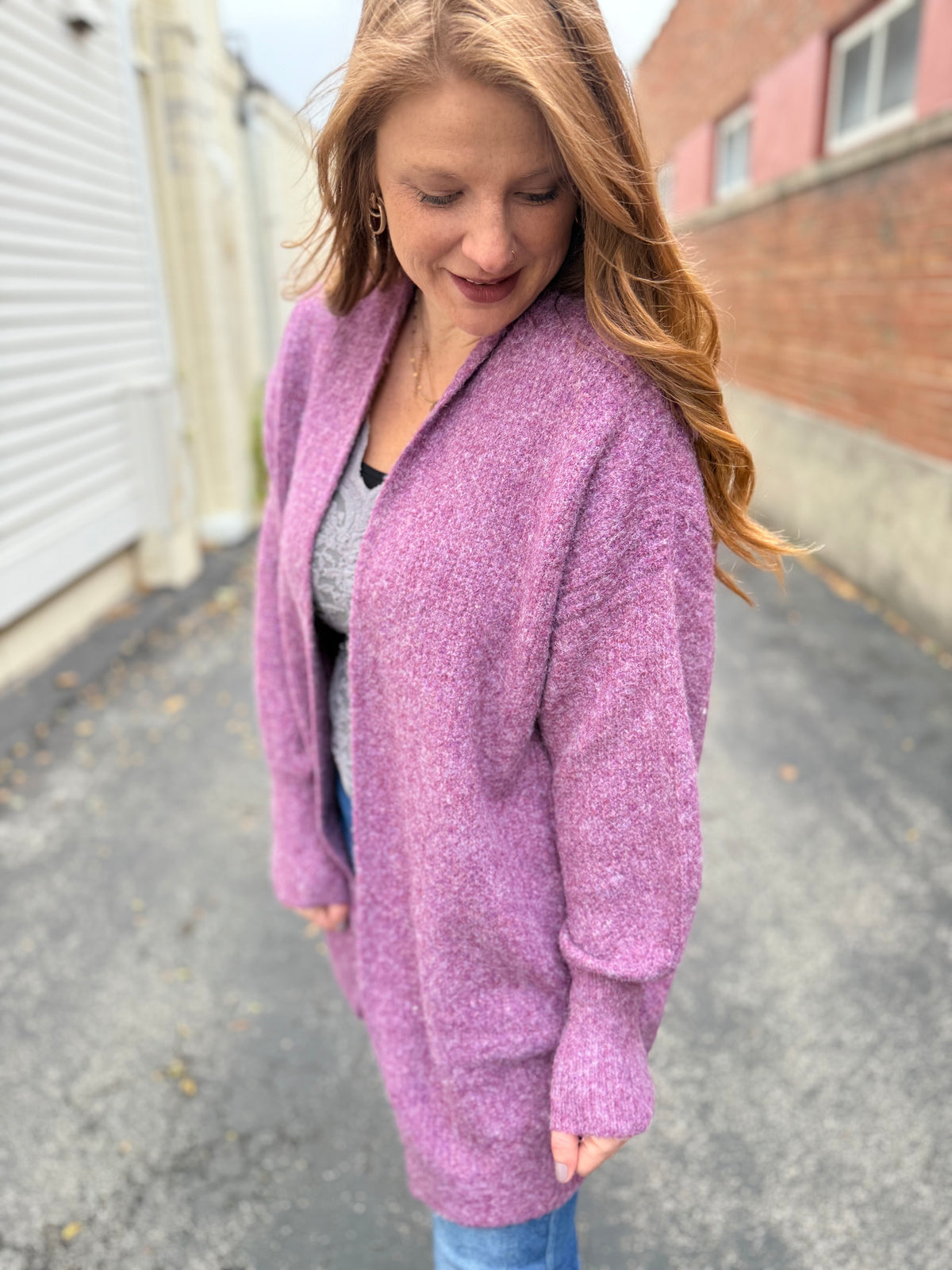 Plum Soft Knit Cardigan