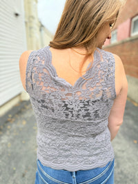 Luxe Lace Cami - Silver/Purple