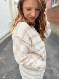 Neutral Check Cardigan Duster