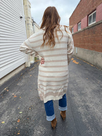 Neutral Check Cardigan Duster