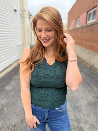 Luxe Lace Cami - Forest