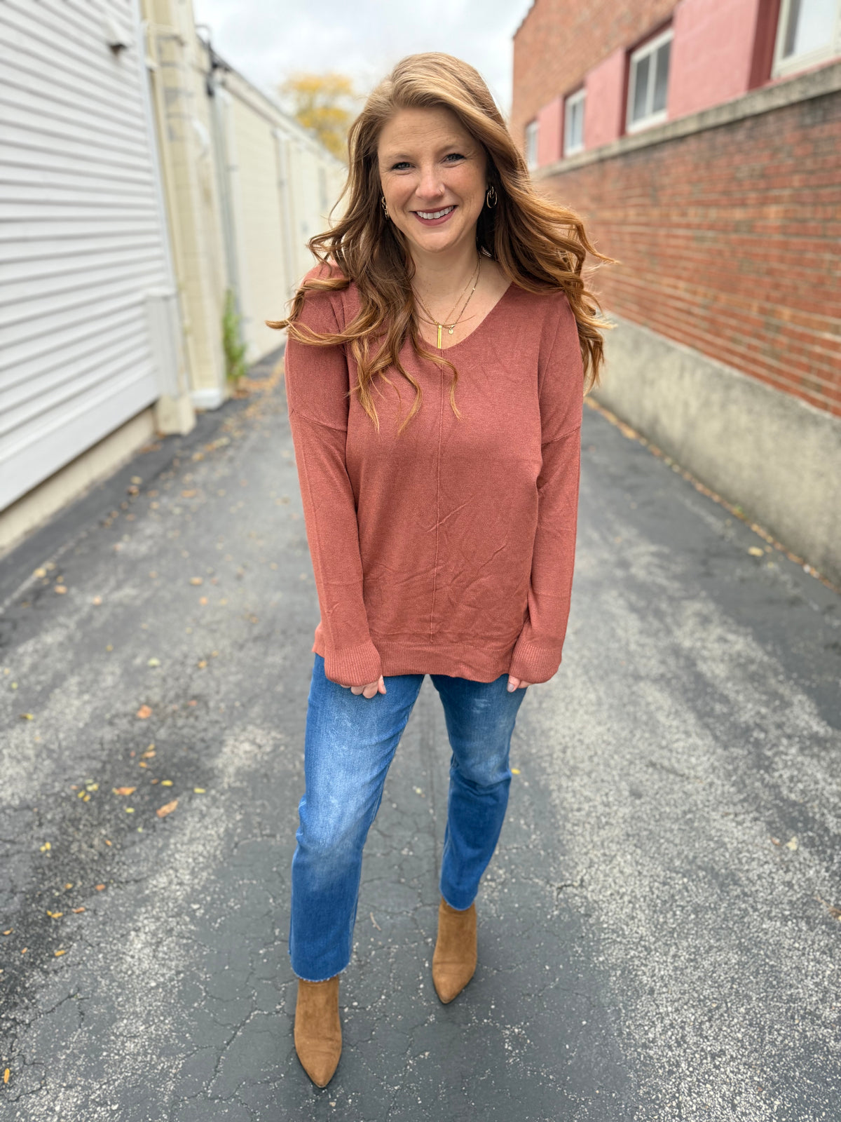 Rosa Rust Soft Lightweight Sweater