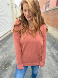 Rosa Rust Soft Lightweight Sweater