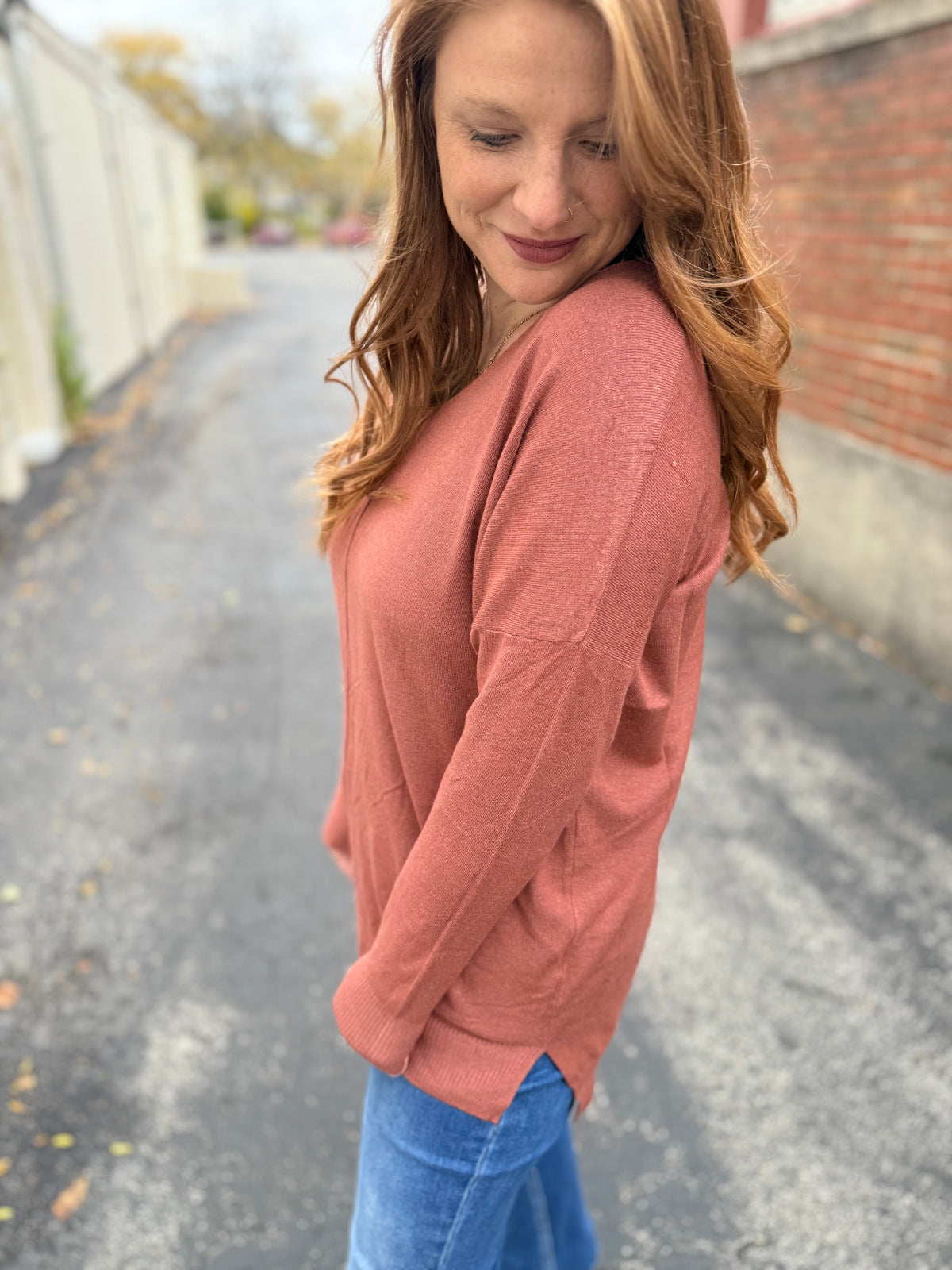 Rosa Rust Soft Lightweight Sweater