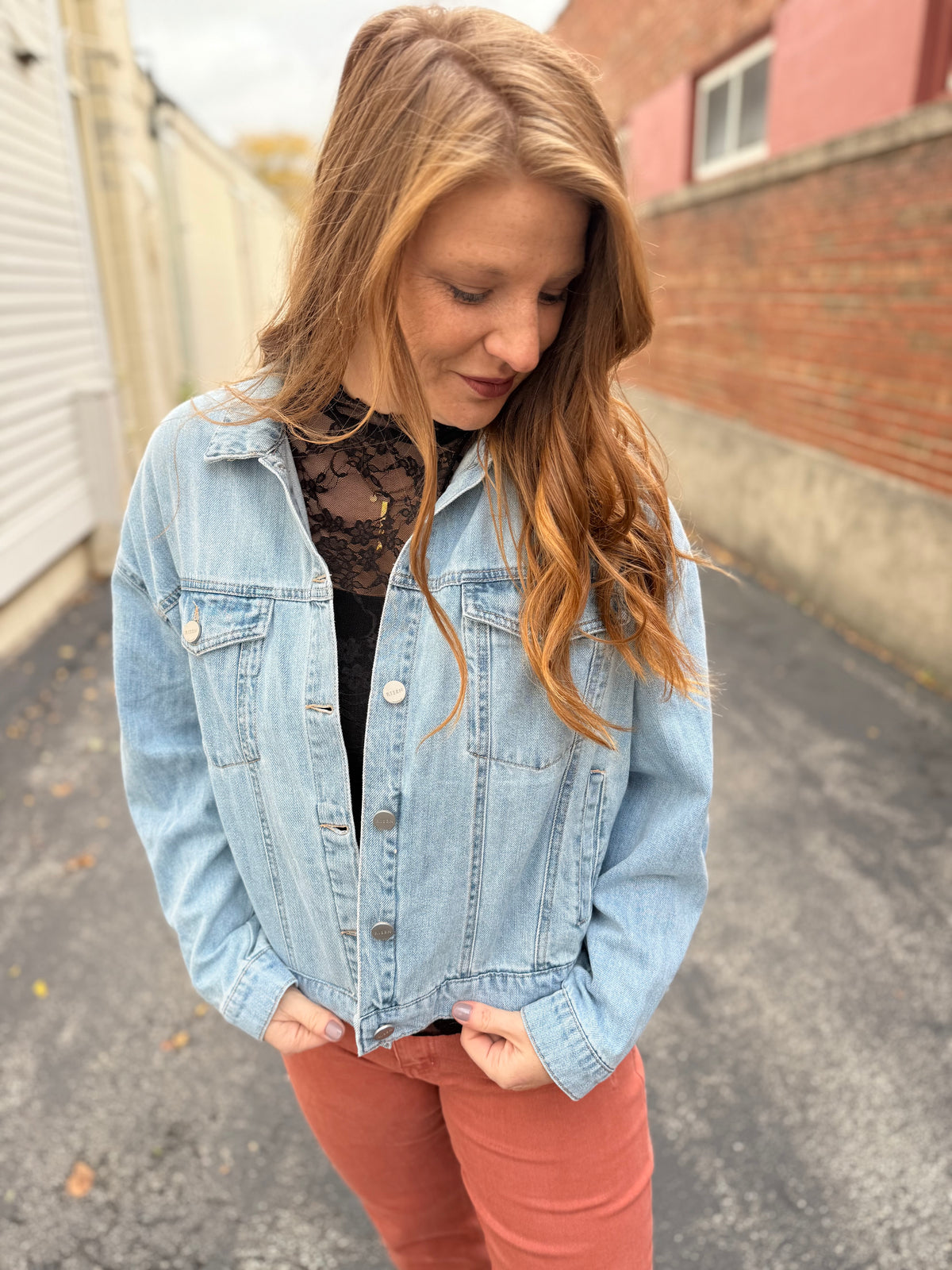 Light Wash Oversized Jean Jacket