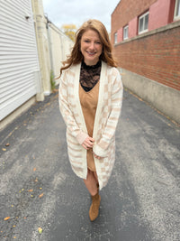 Neutral Check Cardigan Duster