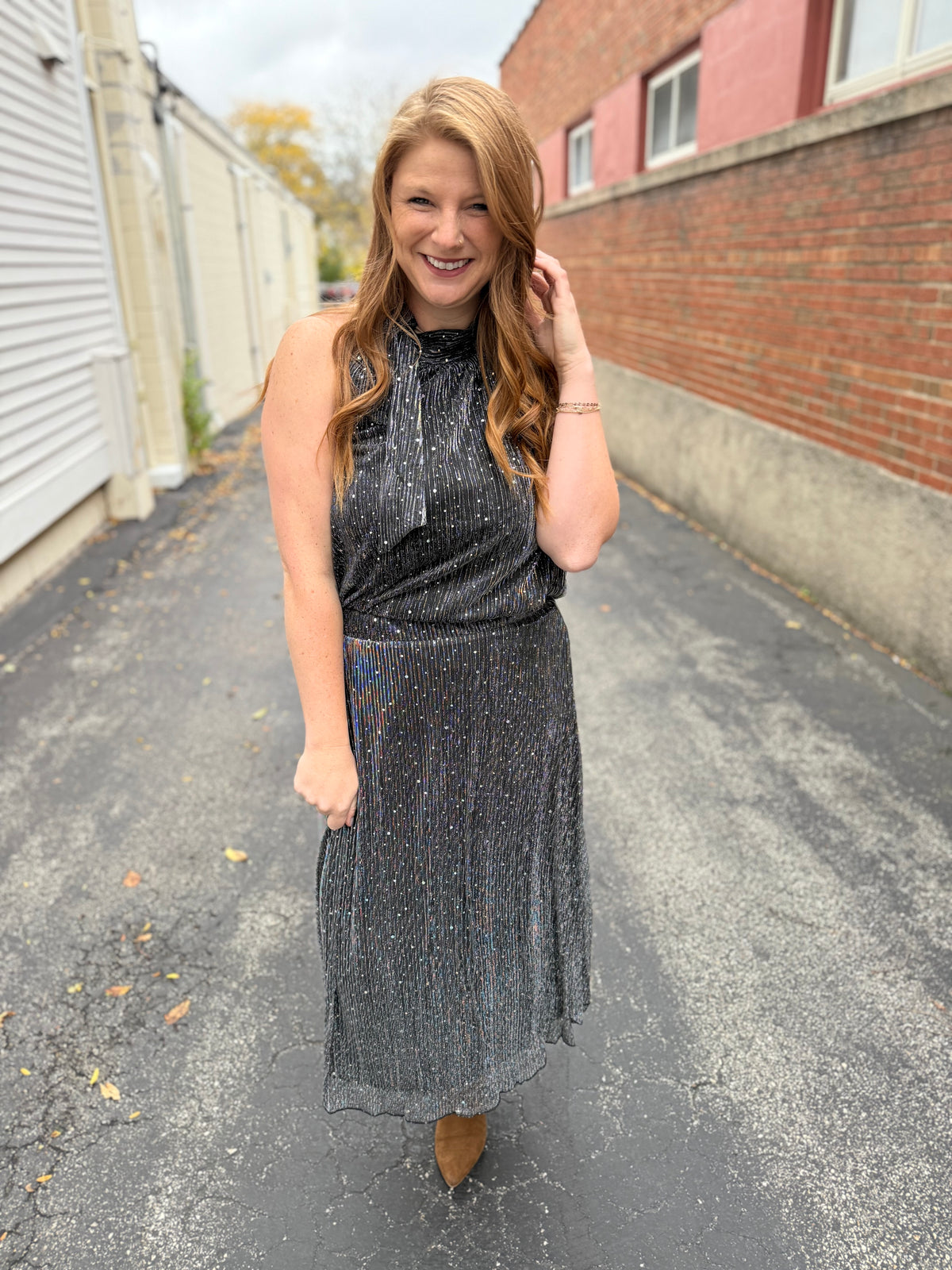 Midnight Spark Midi Skirt