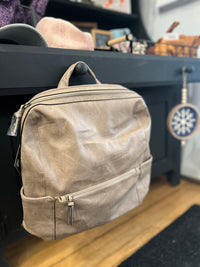 Taupe Faux Leather Back Pack