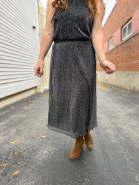 Midnight Spark Midi Skirt