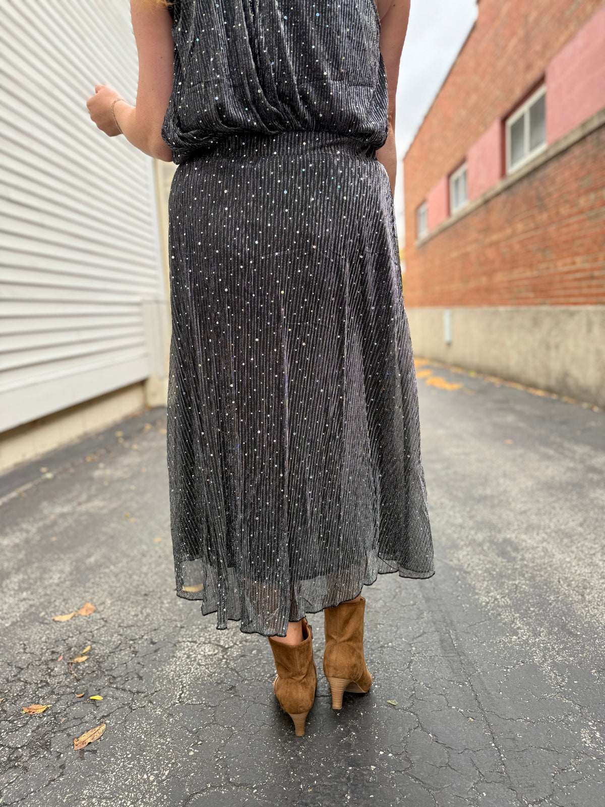 Midnight Spark Midi Skirt
