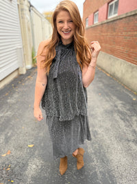 Midnight Tie Halter Top