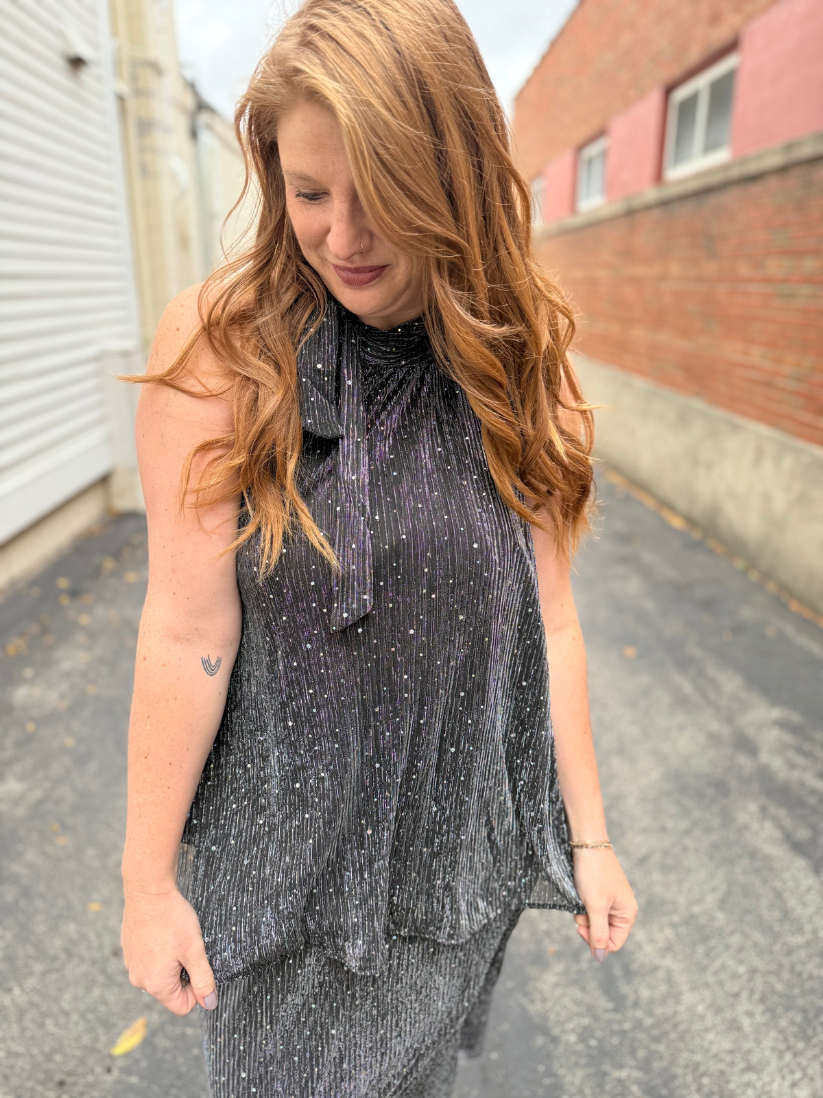 Midnight Tie Halter Top