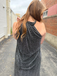 Midnight Tie Halter Top