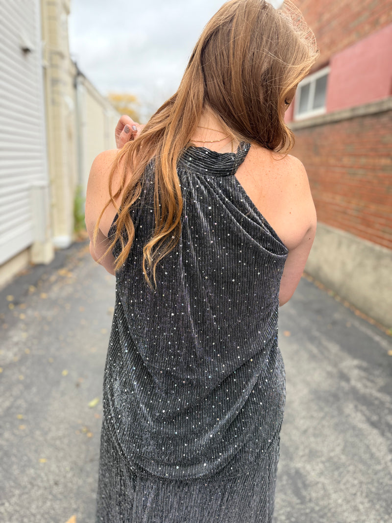 Midnight Tie Halter Top