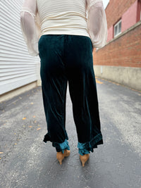 Velvet Bloom Wide Leg Pants