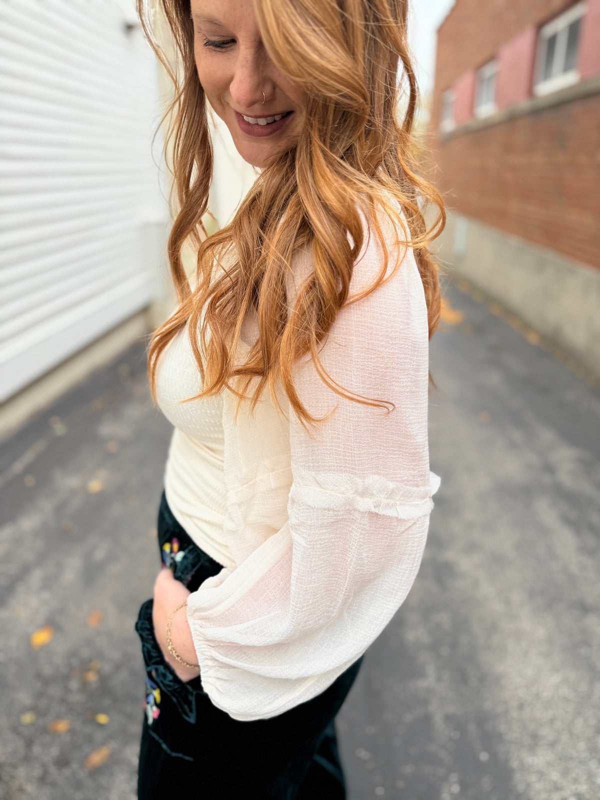 Kimmie Sheer Sleeve Top