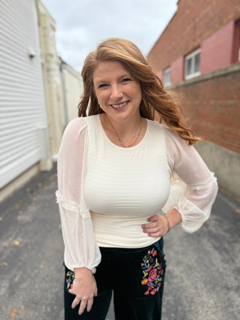 Kimmie Sheer Sleeve Top