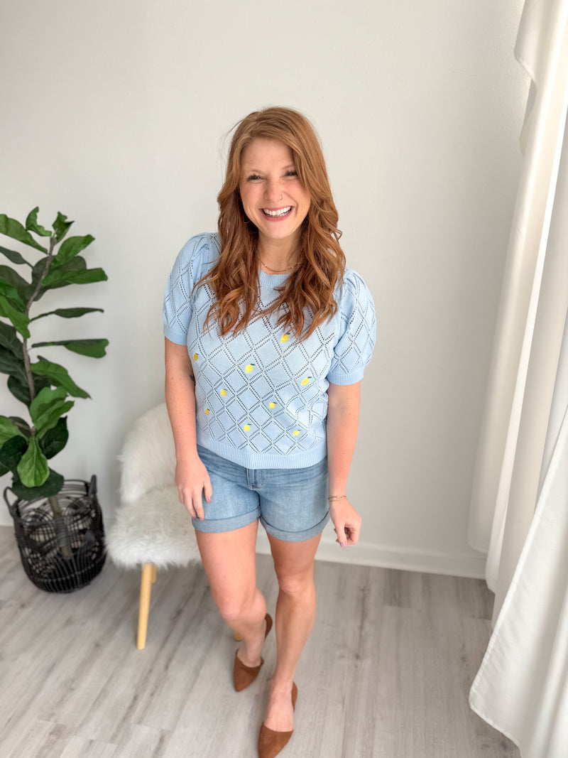 Lemon Drop Knit Top